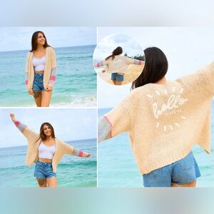 150 new nwt xl extra large saltwater luxe retail $128 cardigan sun sweater